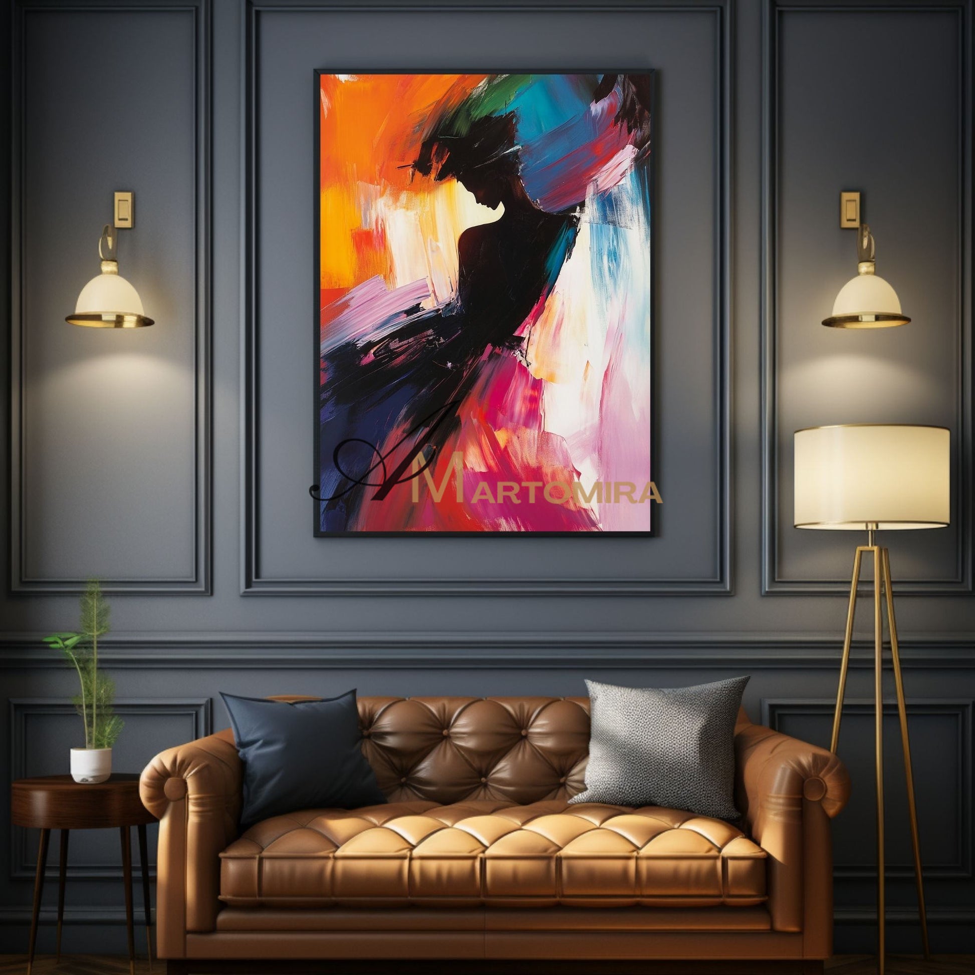 Painting Art Woman | Colorful Abstract Art | The Dance Painting | Feminine Wall Art #AP028