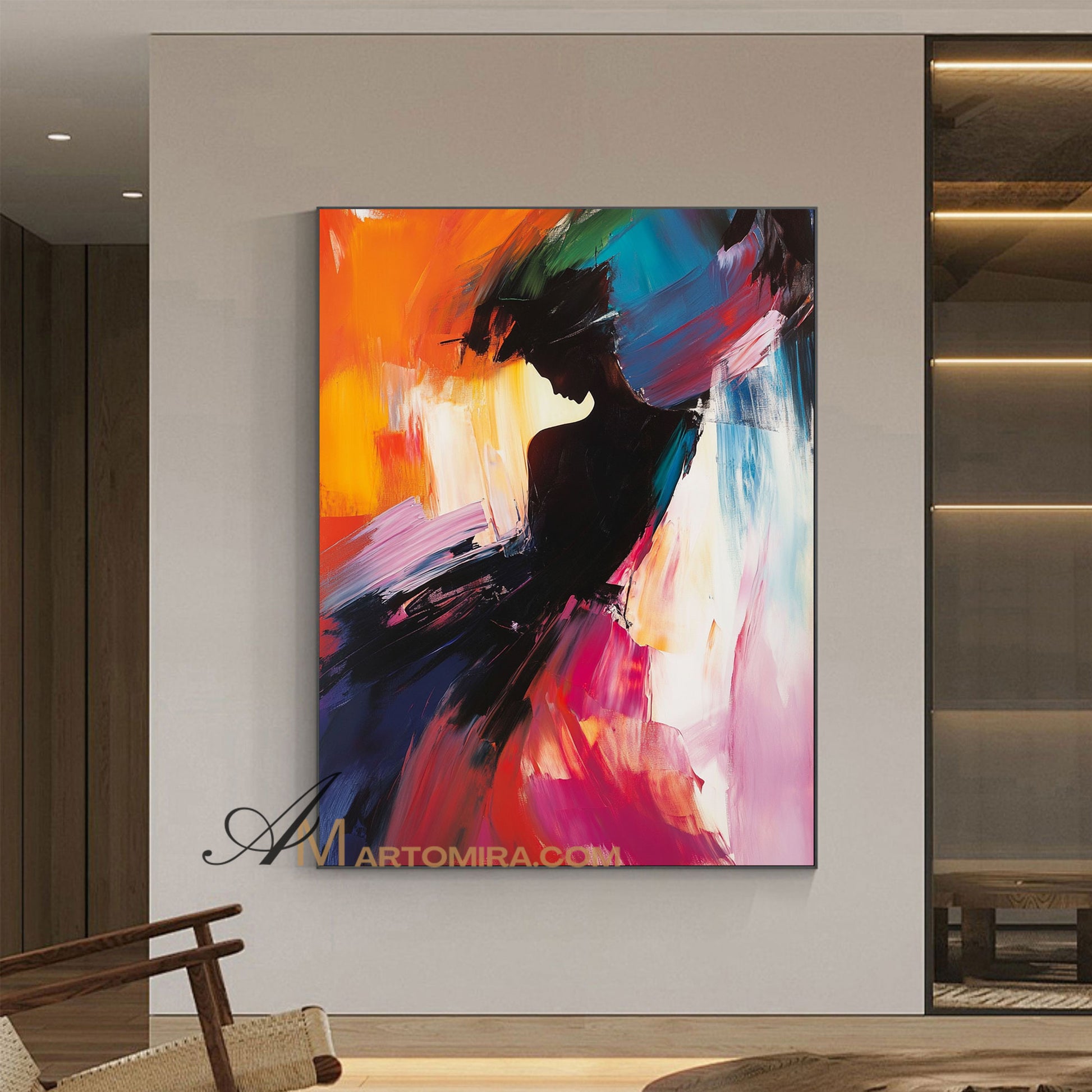 Painting Art Woman | Colorful Abstract Art | The Dance Painting | Feminine Wall Art #AP028