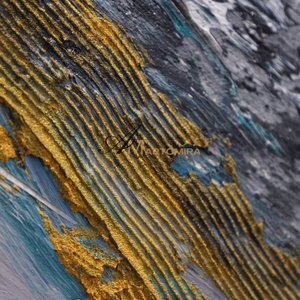 Square Wall Art | Black And Gold Wall Art | Modern Abstract Wall Art | Large Canvas Art #DF061