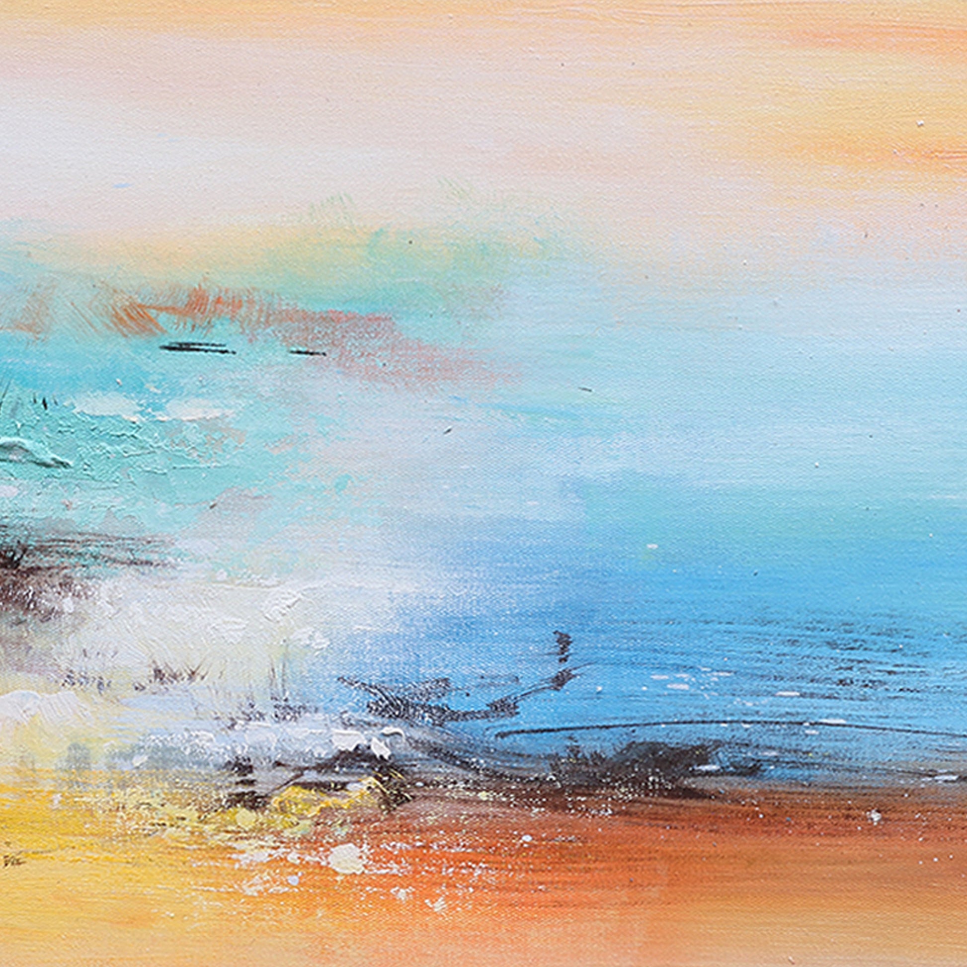 Lake Canvas Wall Art | Modern Abstract Wall Art | Abstract Landscape Wall Art #DF010