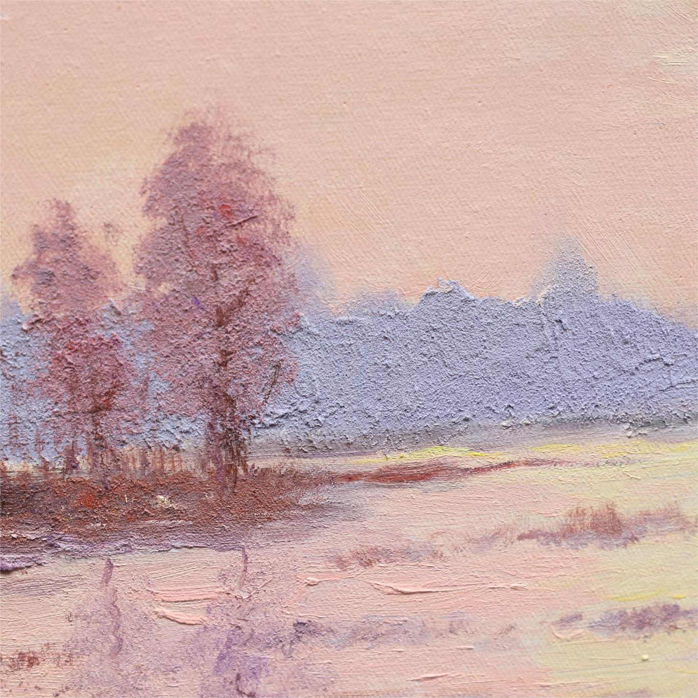 Landscape Wall Art | Pink Wall Art | Sunset Canvas Painting | Landscape Canvas Oil Painting #DF011