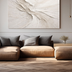 Wabi Sabi Sand Textured Canvas Painting for Bedroom | Artomira