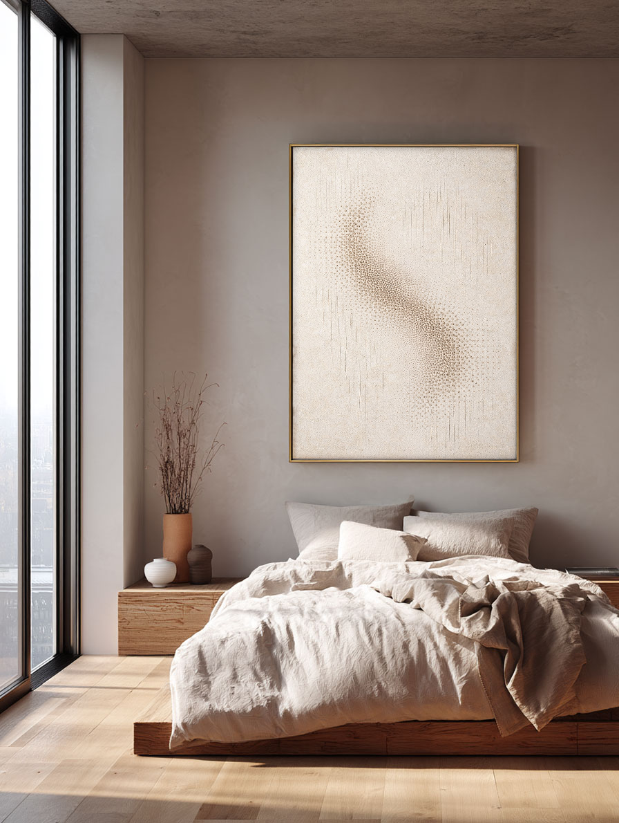 Minimalist Beige Brown Abstract Wabi Sabi Textured Geometry and Lines Wall Art for Modern Home Decor Living Room Bedroom Office Neutral Tone Artwork