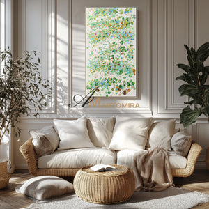 Green Abstract Art | Absrract Circle Paintings | Modern Abstract Art | Wall Art For Bedroom #DF031