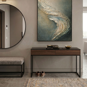 Abstract Textured Impasto Wall Art Muted Dark Grey Beige Light Grey Curved Wave Canvas Modern Minimalist Home Decor for Living Room Bedroom Office Dining Room Hallway