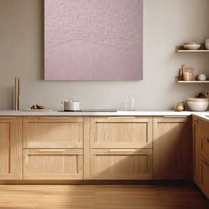 Pink Geometric Arch Plaster Relief Painting | Hand-Painted Textured Wall Art