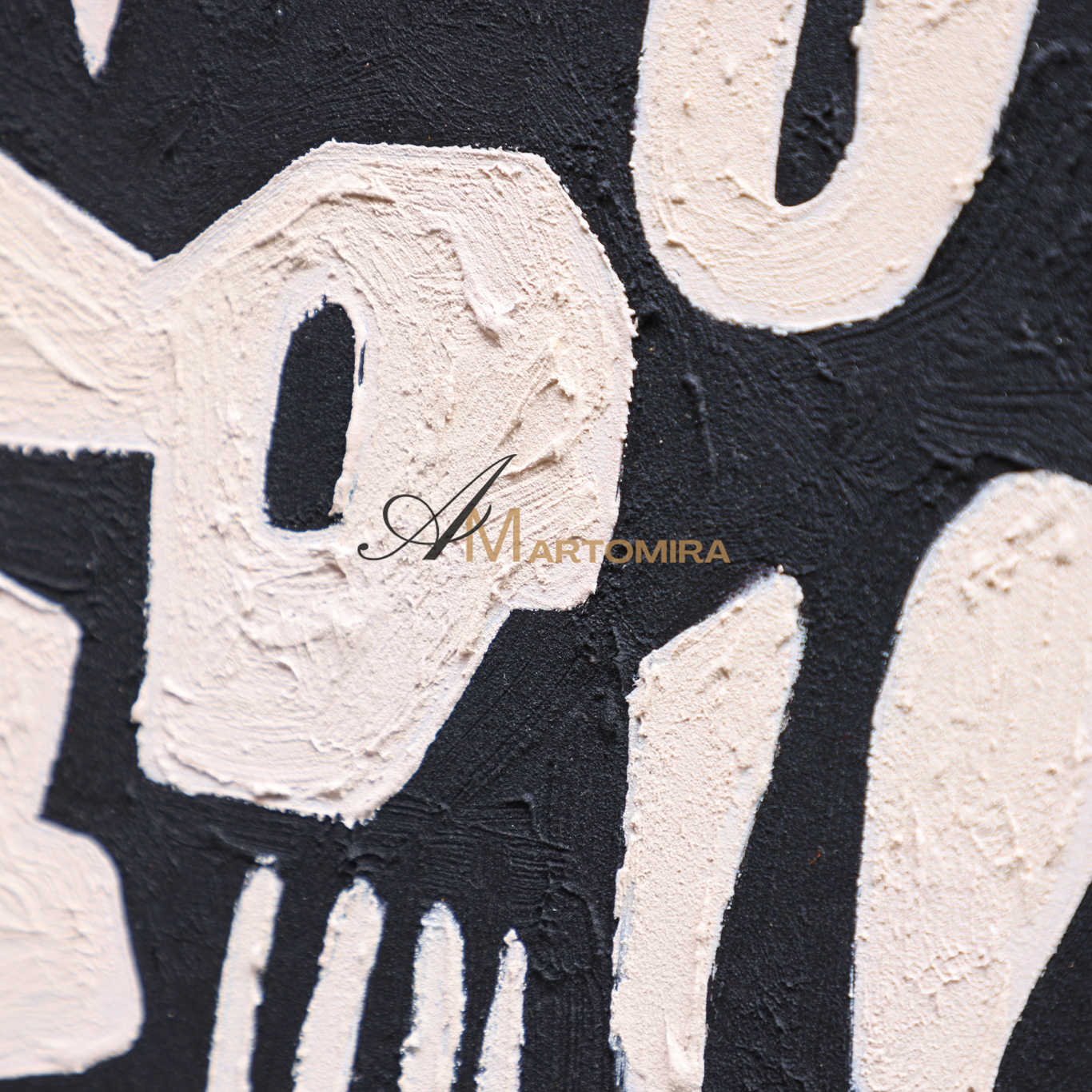 Black And White Abstract Art | Minimalist Paint | Abstract Geometric Art | Large Painting For Living Room #DF063