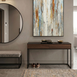 Abstract Neutral Vertical Stripes Textured Wall Art Modern Muted Brown Beige White Grey Artwork for Contemporary Living Room Bedroom Office Dining Room Hallway Decor