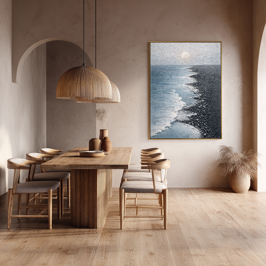 Wabi-Sabi-Kunst | Großformatige abstrakte Wandkunst | Schwarz-Weiß-Leinwandkunst | Abstrakte minimalistische Wandkunst #AH147