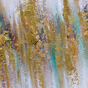 Abstract Wall Art | Gold Wall Art | Modern Abstract Art | Large Canvas For Acrylic Painting #DF030