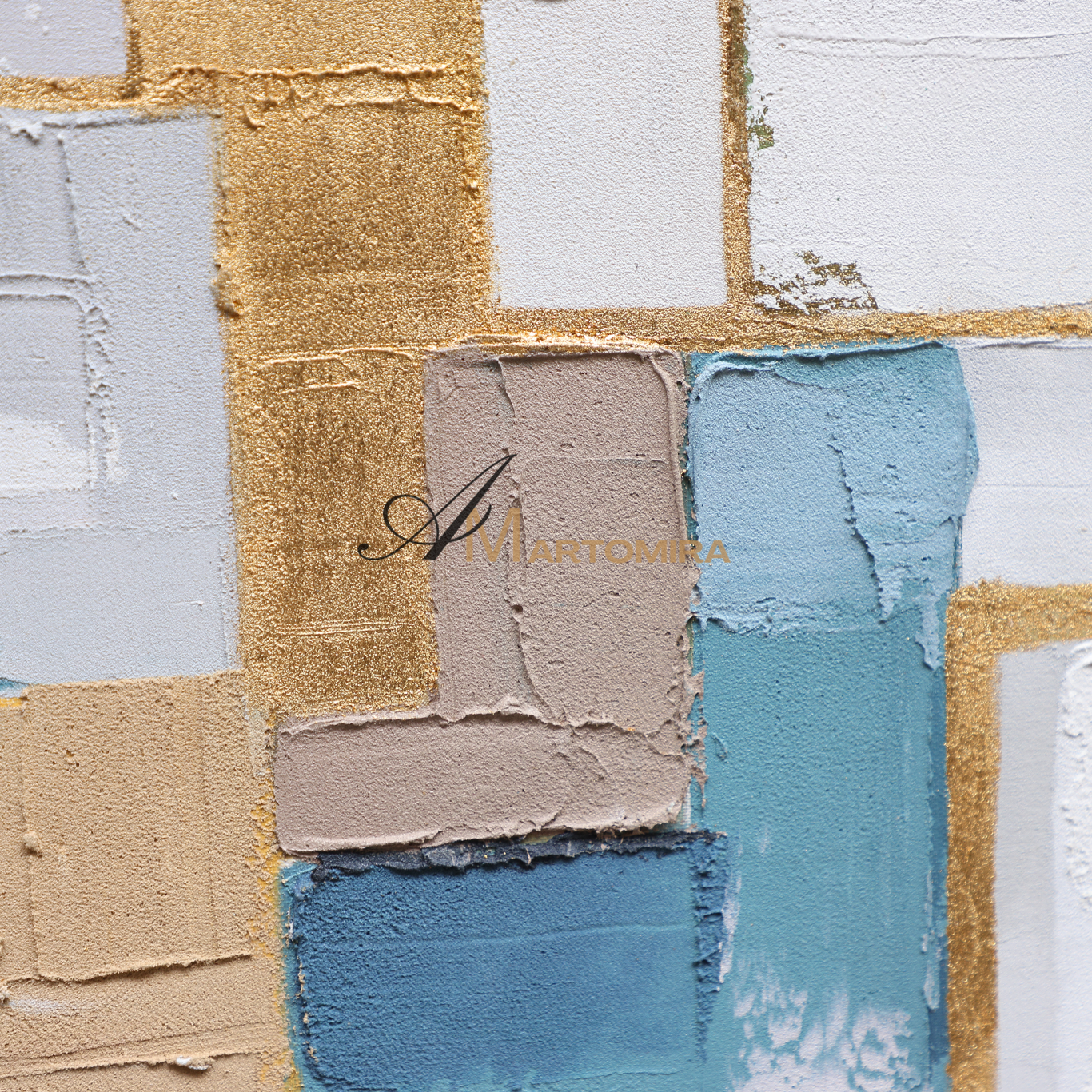 Blue And Gold Wall Art | Geometric Wall Art | Minimalist Abstract Art | Contemporary Modern Wall Decor #DF064