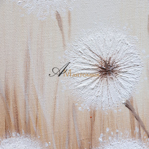 Flower Paintings On Canvas | Dandelion Painting | Wall Art For Living Room | Canvas Wall Decor #DF024