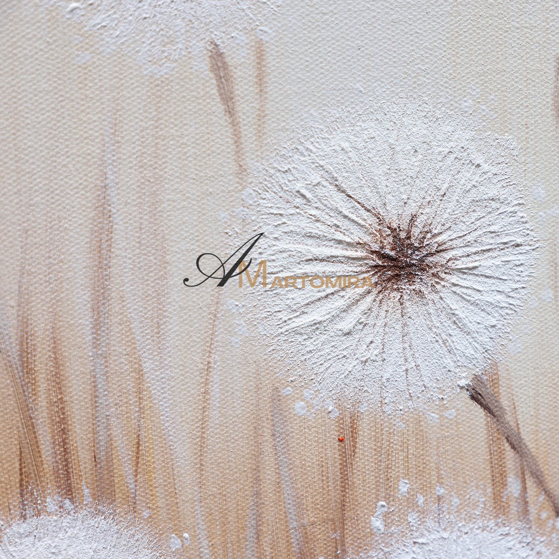 Flower Paintings On Canvas | Dandelion Painting | Wall Art For Living Room | Canvas Wall Decor #DF024