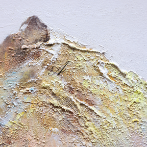 Abstract Landscape Art | Blue And Gold Wall Art | Mountains Painting | Paintings For Living Room #DF014