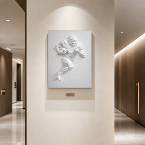 Sport White Textured Vertical Acrylic-style Wall Art for Living Room Office