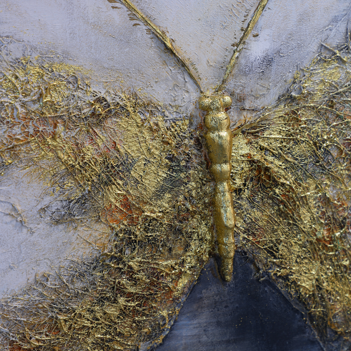 Animal Wall Art | Butterfly Painting| Textured Wall Art For Living Room | Gold Wall Art #DF056