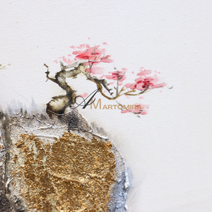 Painting Of The Mountains | Gold Canvas Art | Abstract Landscape Art | Large Canvas Wall Art #DF008