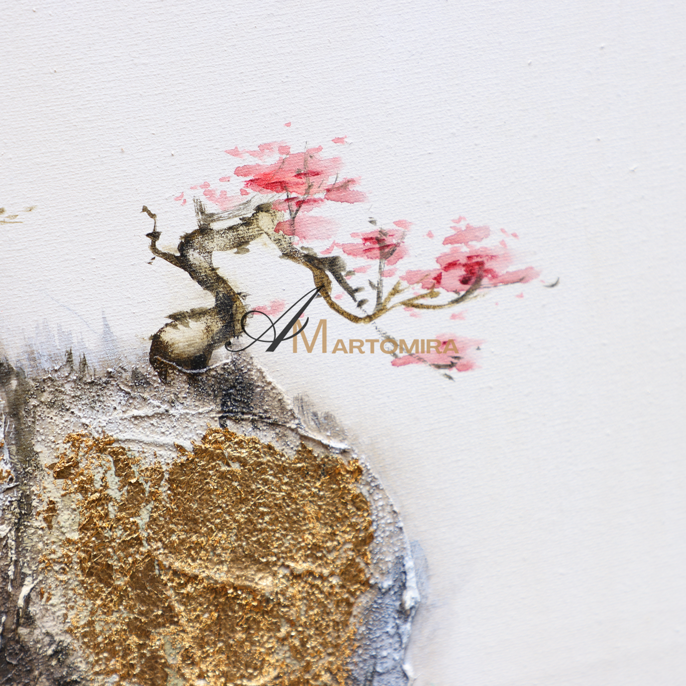 Painting Of The Mountains | Gold Canvas Art | Abstract Landscape Art | Large Canvas Wall Art #DF008