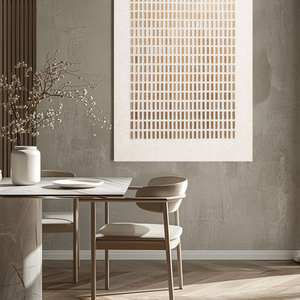 Minimalist Abstract Geometric Beige White Gradient Line Grid Textured Canvas Wall Art Neutral Tone Modern Home Office Living Room Decor#TW187