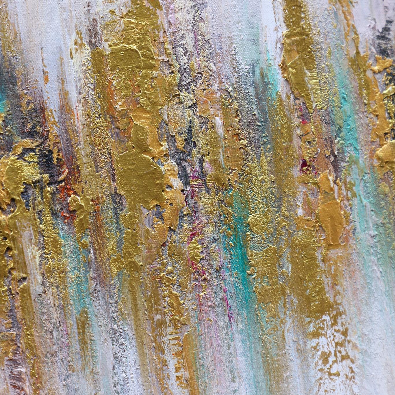 Abstract Wall Art | Gold Wall Art | Modern Abstract Art | Large Canvas For Acrylic Painting #DF030