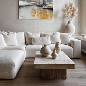 Golden Tree Reflection Landscape Wall Art Textured Impasto Framed Artwork Muted Grey White Lake Scene Wall Decor for Living Room Bedroom Office Dining Hallway