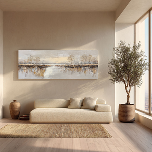 Textured Tree Wall Art - Abstract Autumn Landscape Canvas Painting