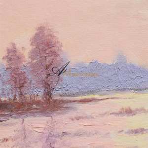 Landscape Wall Art | Pink Wall Art | Sunset Canvas Painting | Landscape Canvas Oil Painting #DF011