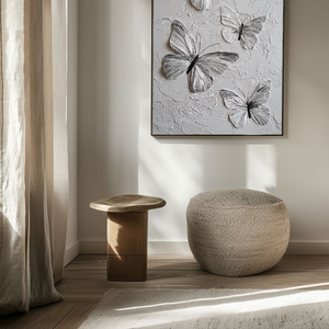 Sophisticated Black and White Textured Butterfly Wall Art, Thick Impasto Relief Minimalist Nature-Inspired Animal Decor for Living Room, Bedroom, Office, Dining Room, and Hallway – Modern Monochrome Canvas Accent Piece
