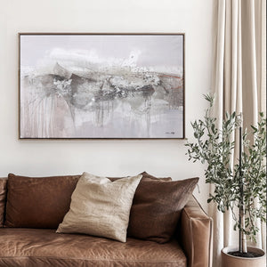 Large Art Canvas | Grey Wall Art | Wabi Sabi Wall Art | Paintings For Living Room #DF027