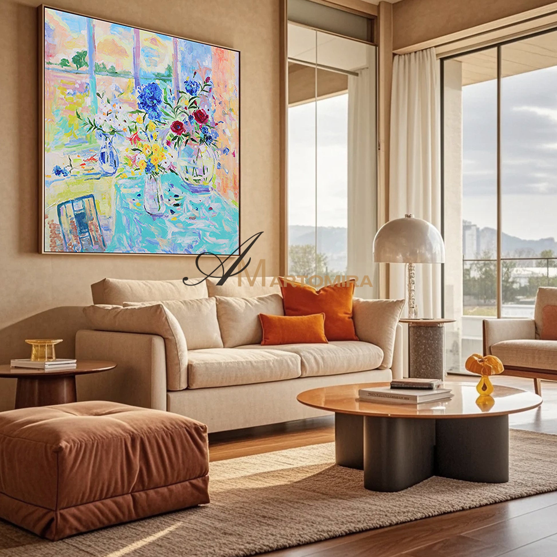 Colorful Wall Art | Flower Vase Painting | Floral Art Wall | Canvas Art Wall Decor #DF038