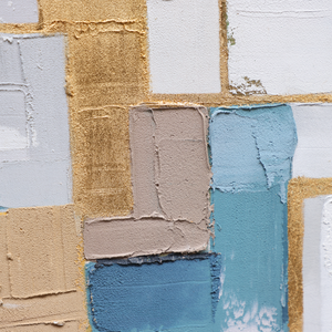 Blue And Gold Wall Art | Geometric Wall Art | Minimalist Abstract Art | Contemporary Modern Wall Decor #DF064