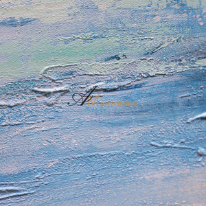 Abstract Landscape Art | Landscape Wall Art | Lake Canvas Wall Art | Blue And White Wall Art #DF026