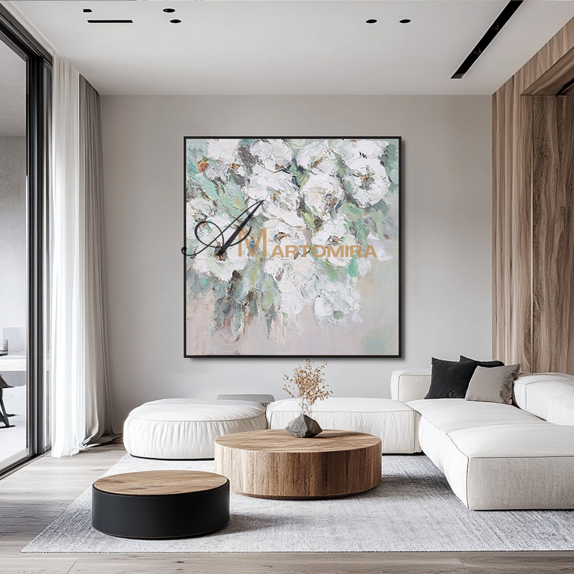 Square Wall Art | Flower Paintings On Canvas | Flower Wall Art | Decorative Wall Art #DF039