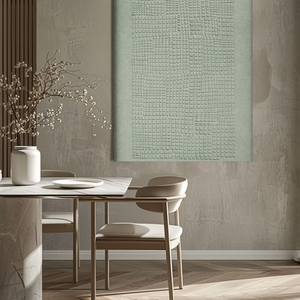 Minimalist Abstract Textured Plaster Wall Art Soft Muted Sage Green Geometric Grid Pattern Framed Modern Neutral Home Decor for Living Room Bedroom Office Dining Room Hallway