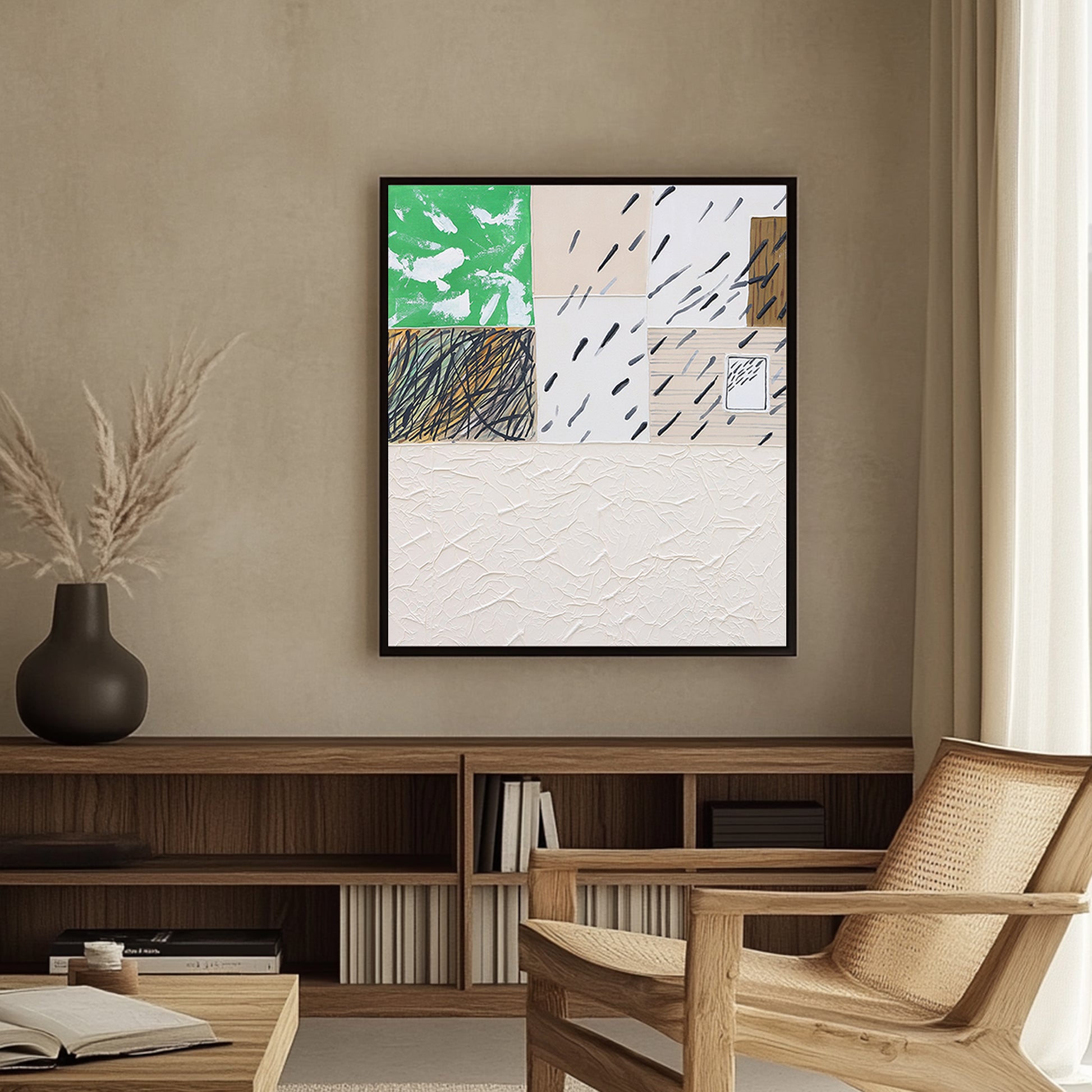 Large Textured Wall Art | Minimalist Paint | Minimalist Abstract Art | Abstract Geometric Wall Art #DF037