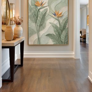 3D Bird of Paradise Flower Textured Plaster Wall Art, Tropical Green and Orange Relief Painting, Modern Nature Inspired Wall Decor for Living Room Bedroom Office Dining Hallway, Muted Neutral Base with Bold Tropical Accents