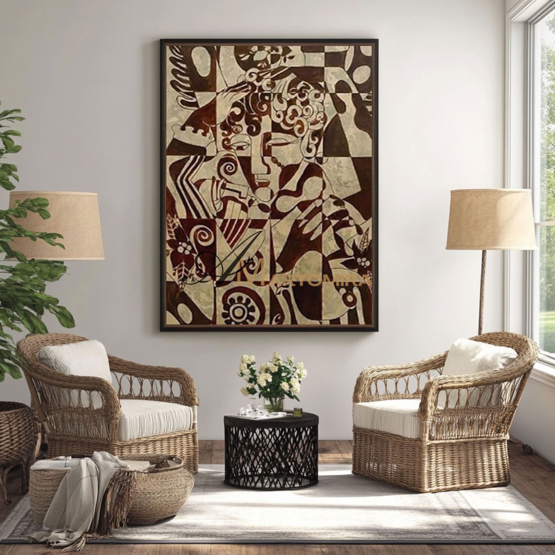 Abstract Wall Art | Geometric Wall Art | Abstract Geometric Art | Abstract On Canvas Paintings #MF005
