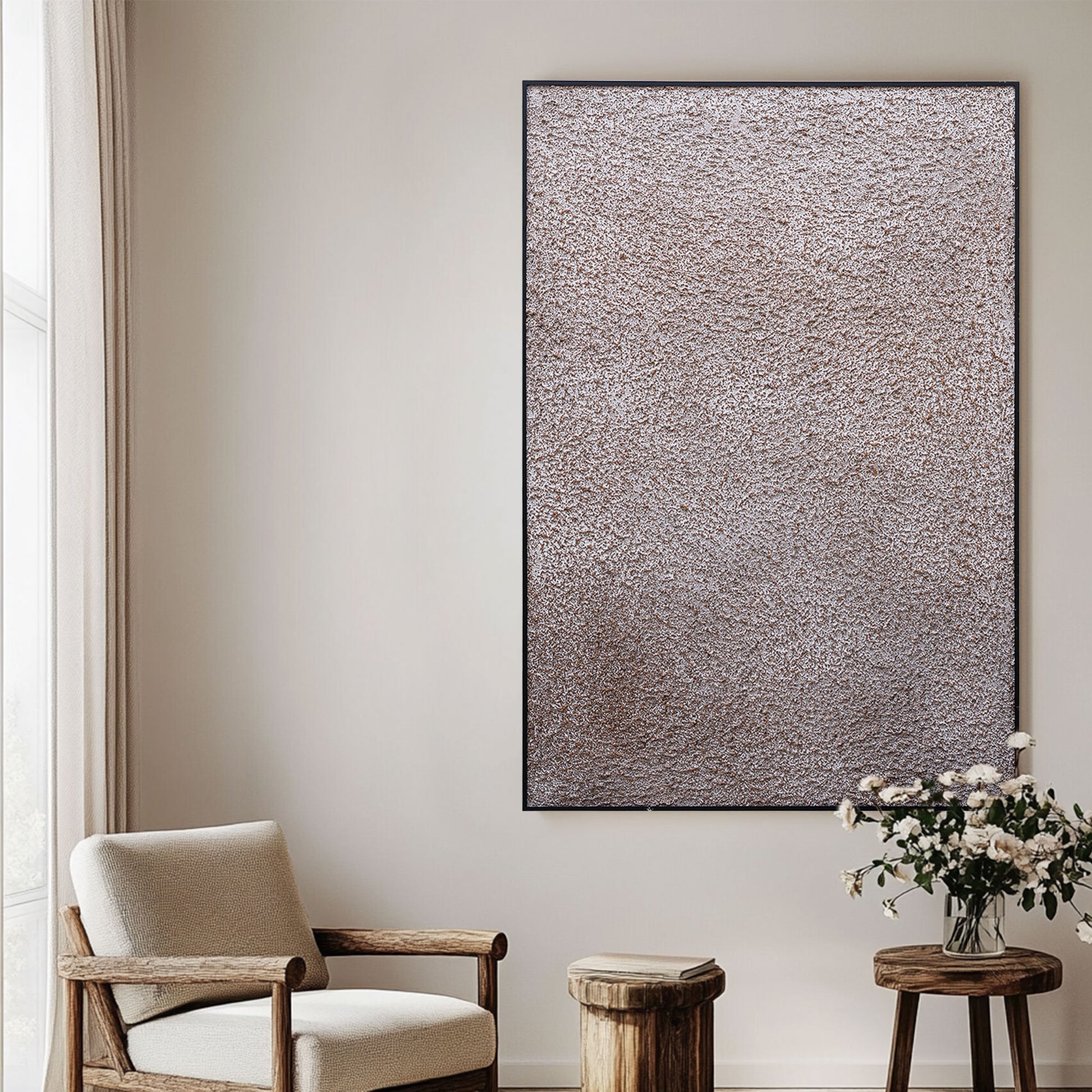Textured Wall Art | Brown And Grey Wall Art | Modern Abstract Art | Wabi Sabi Art #DF042