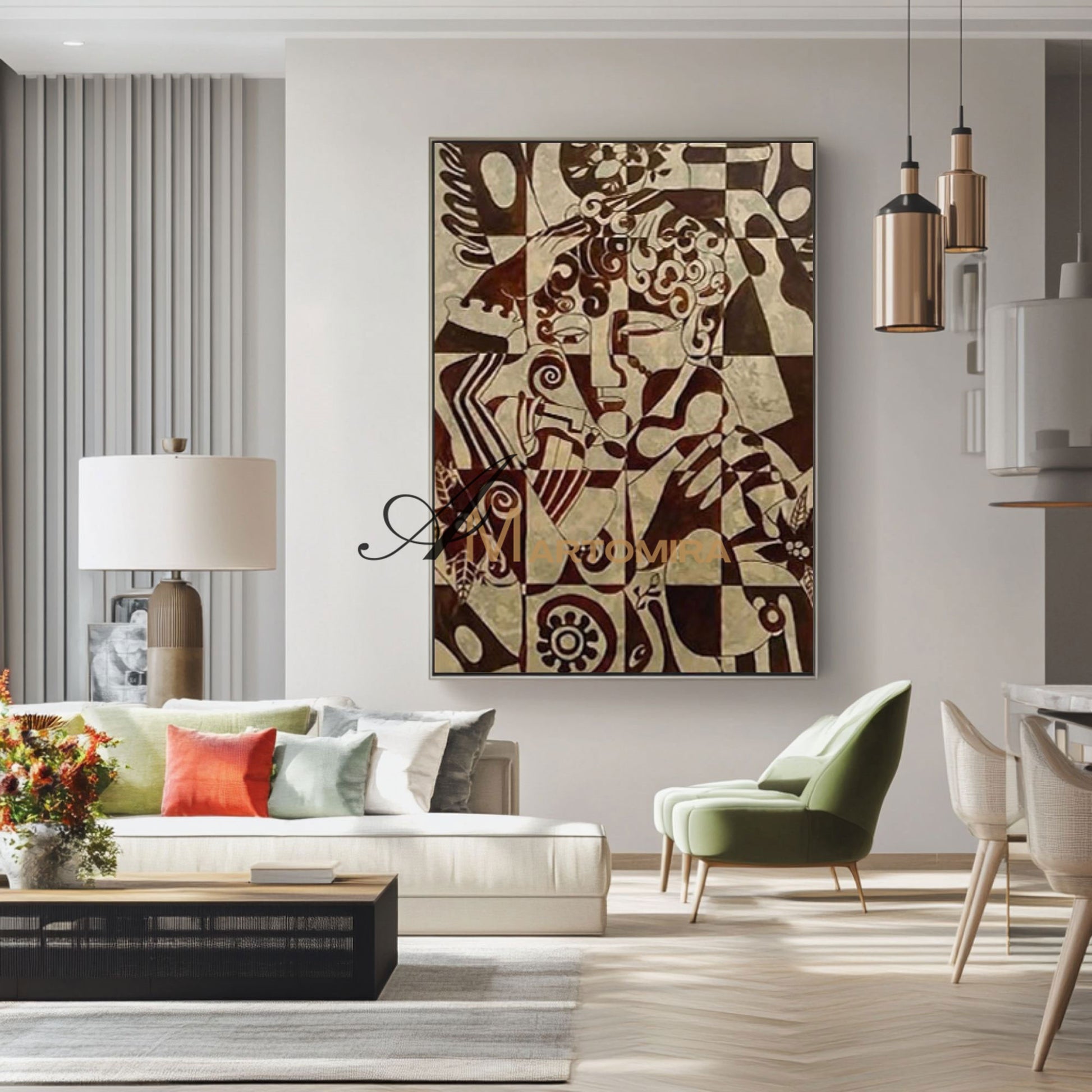 Abstract Wall Art | Geometric Wall Art | Abstract Geometric Art | Abstract On Canvas Paintings #MF005
