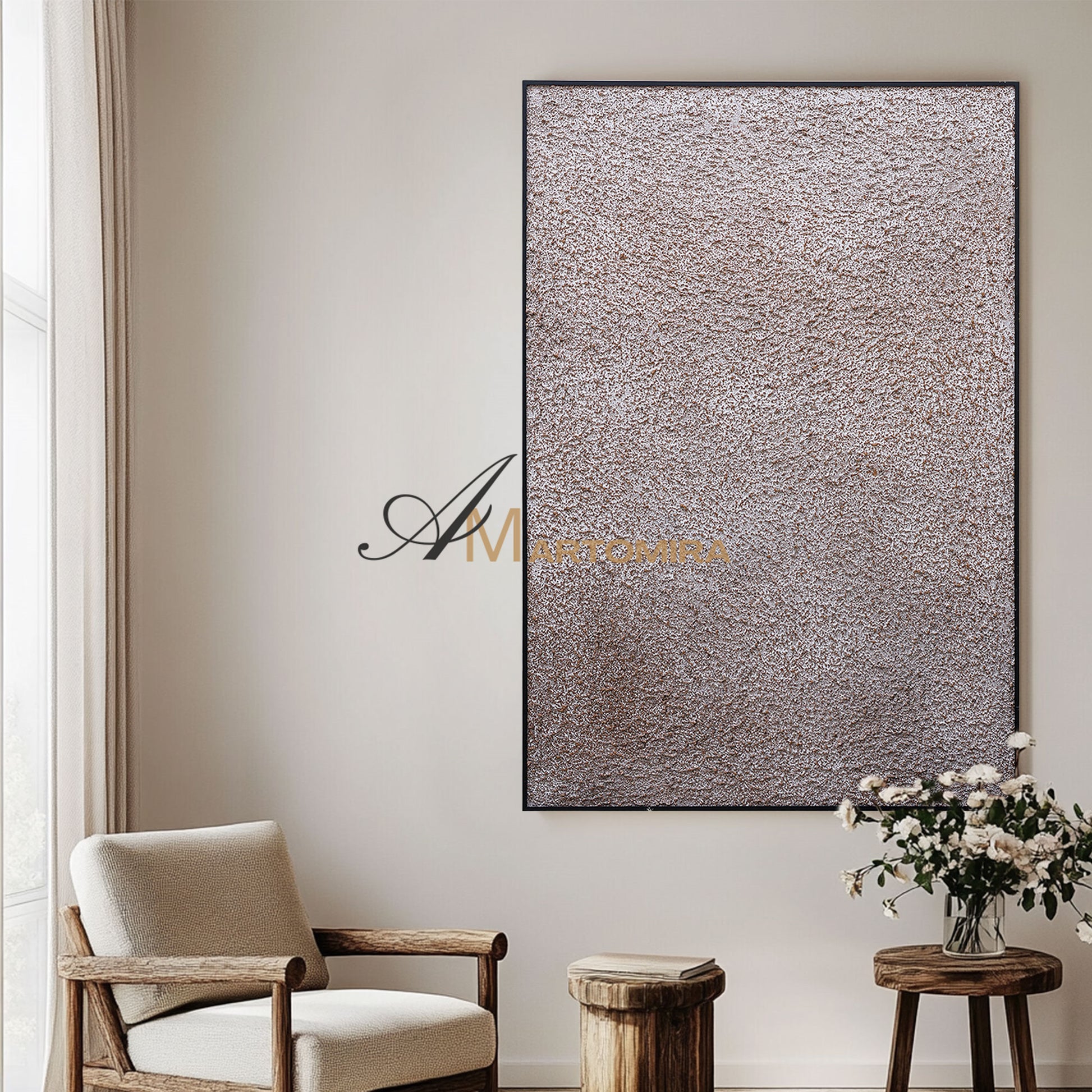 Textured Wall Art | Brown And Grey Wall Art | Modern Abstract Art | Wabi Sabi Art #DF042