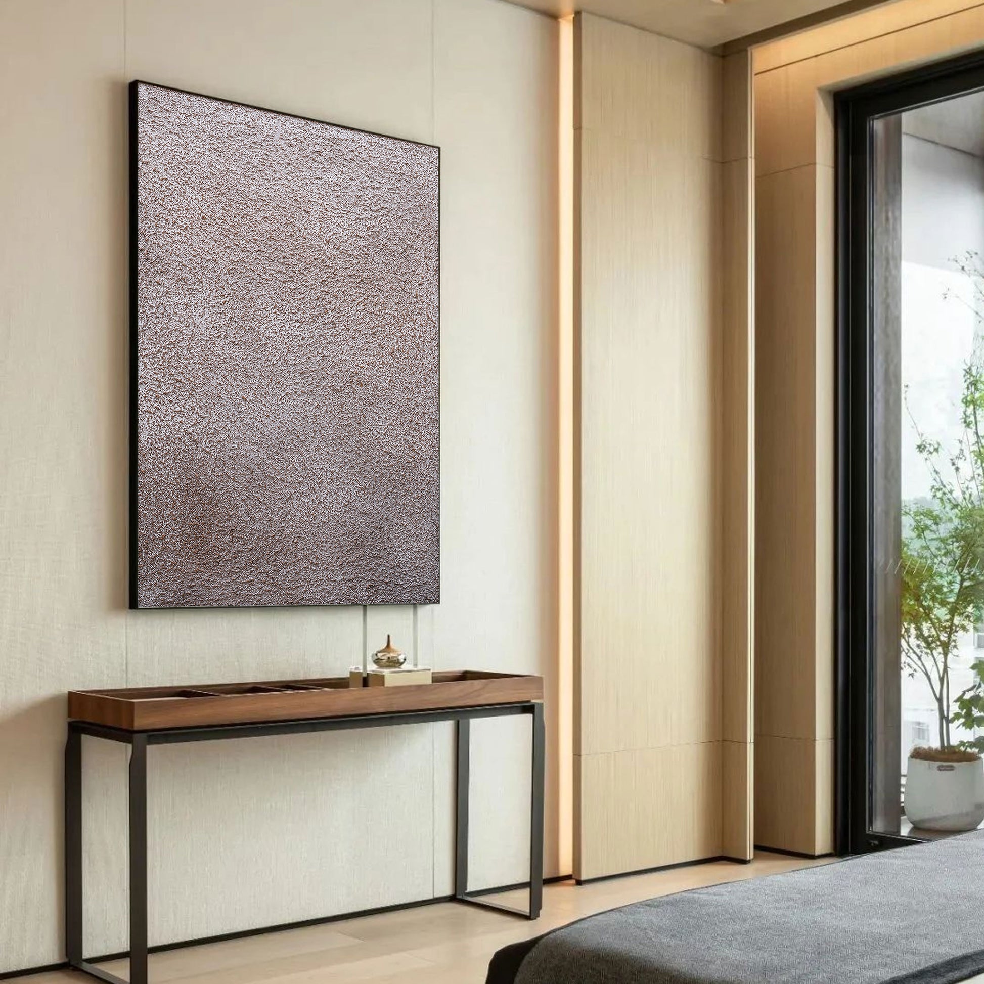 Textured Wall Art | Brown And Grey Wall Art | Modern Abstract Art | Wabi Sabi Art #DF042