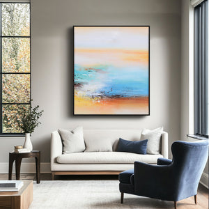 Lake Canvas Wall Art | Modern Abstract Wall Art | Abstract Landscape Wall Art #DF010