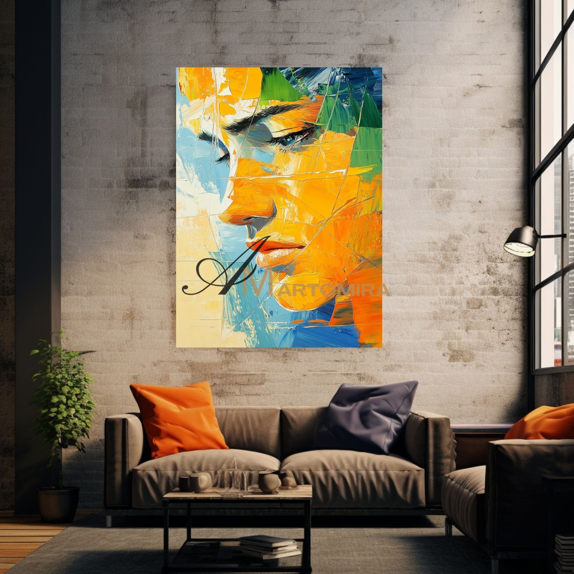 Woman Painting | Colorful Wall Art | Abstract Portrai Painting | Canvas Wall Decor #AP029