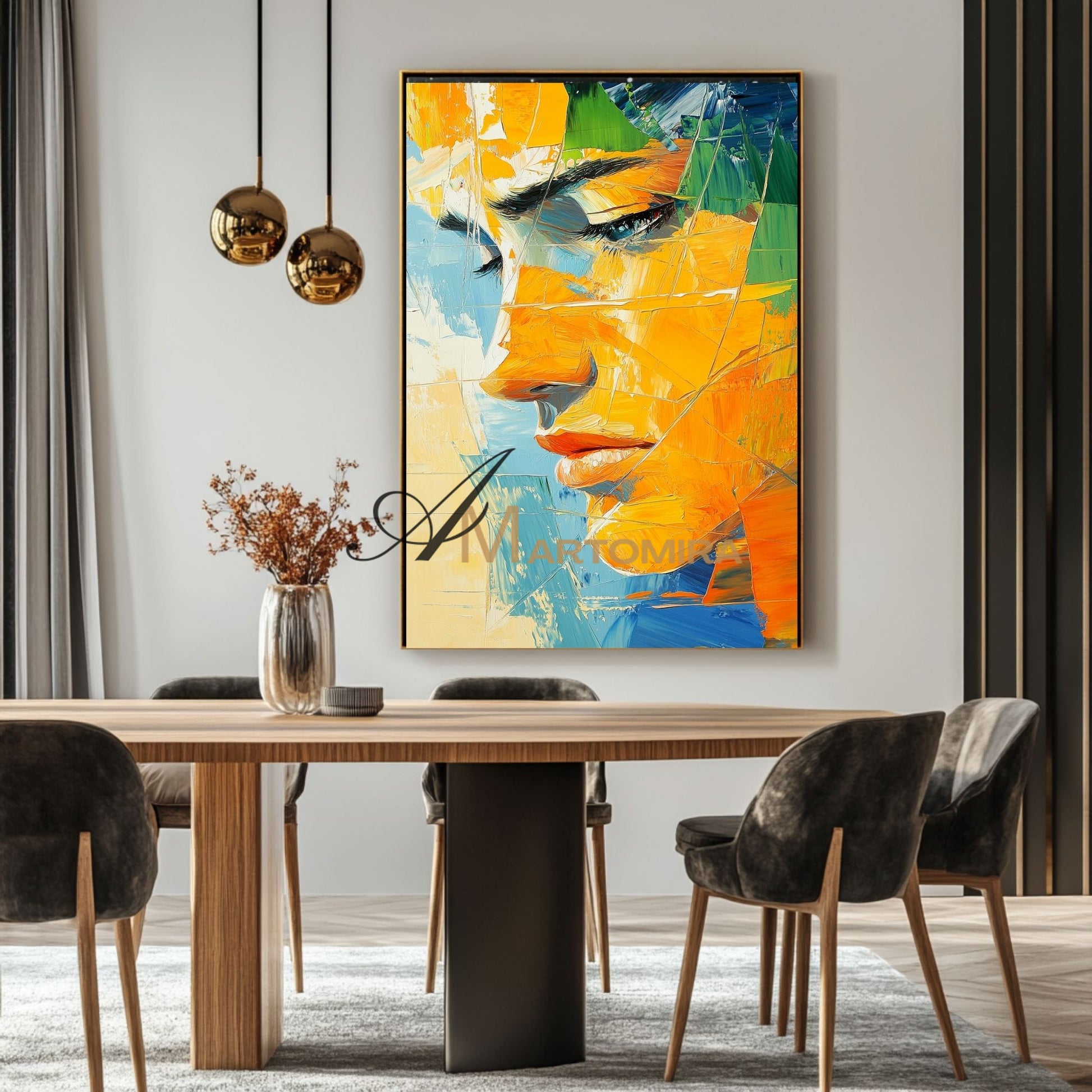 Woman Painting | Colorful Wall Art | Abstract Portrai Painting | Canvas Wall Decor #AP029