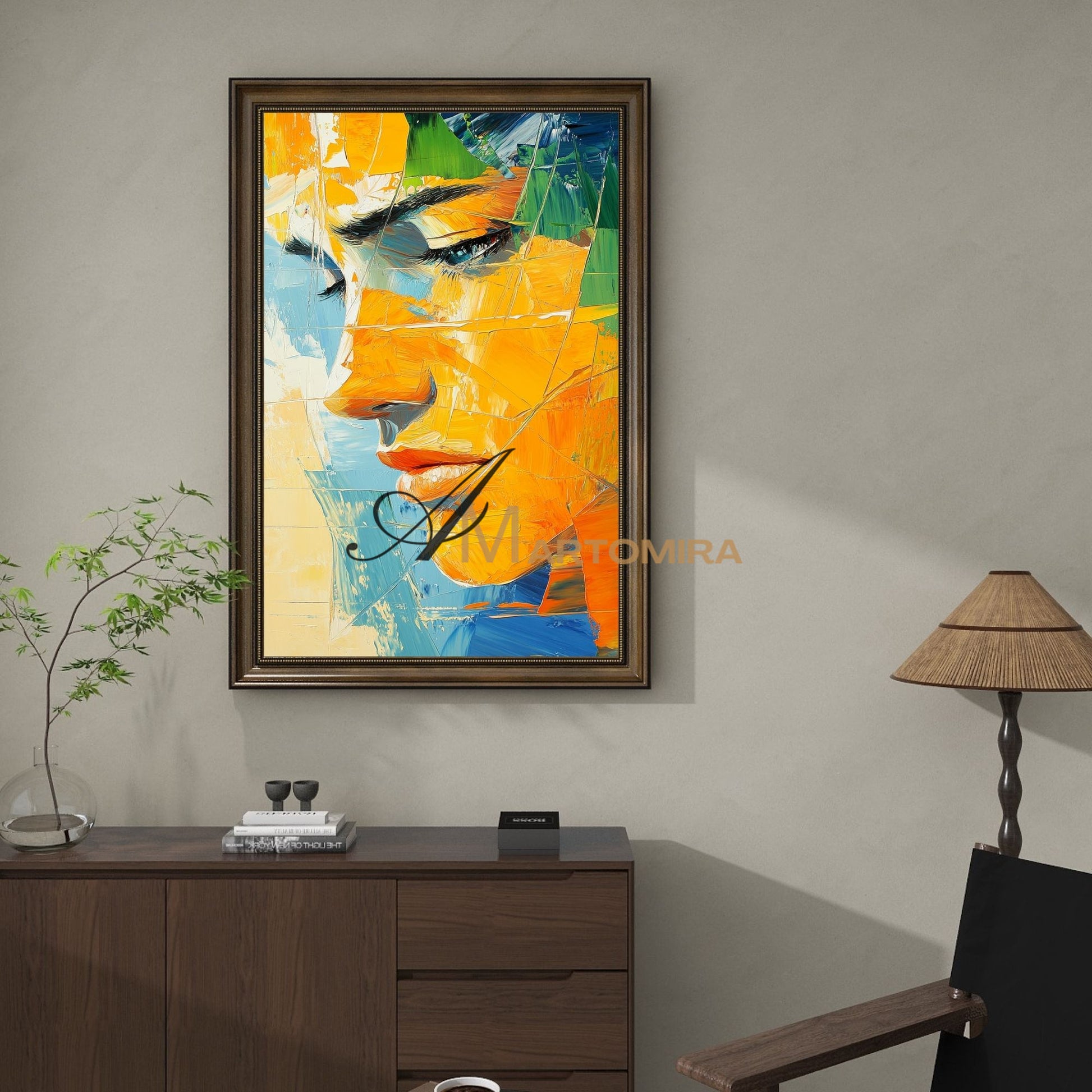 Woman Painting | Colorful Wall Art | Abstract Portrai Painting | Canvas Wall Decor #AP029