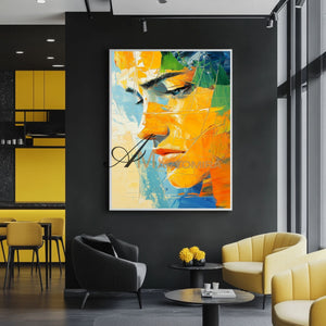Woman Painting | Colorful Wall Art | Abstract Portrai Painting | Canvas Wall Decor #AP029