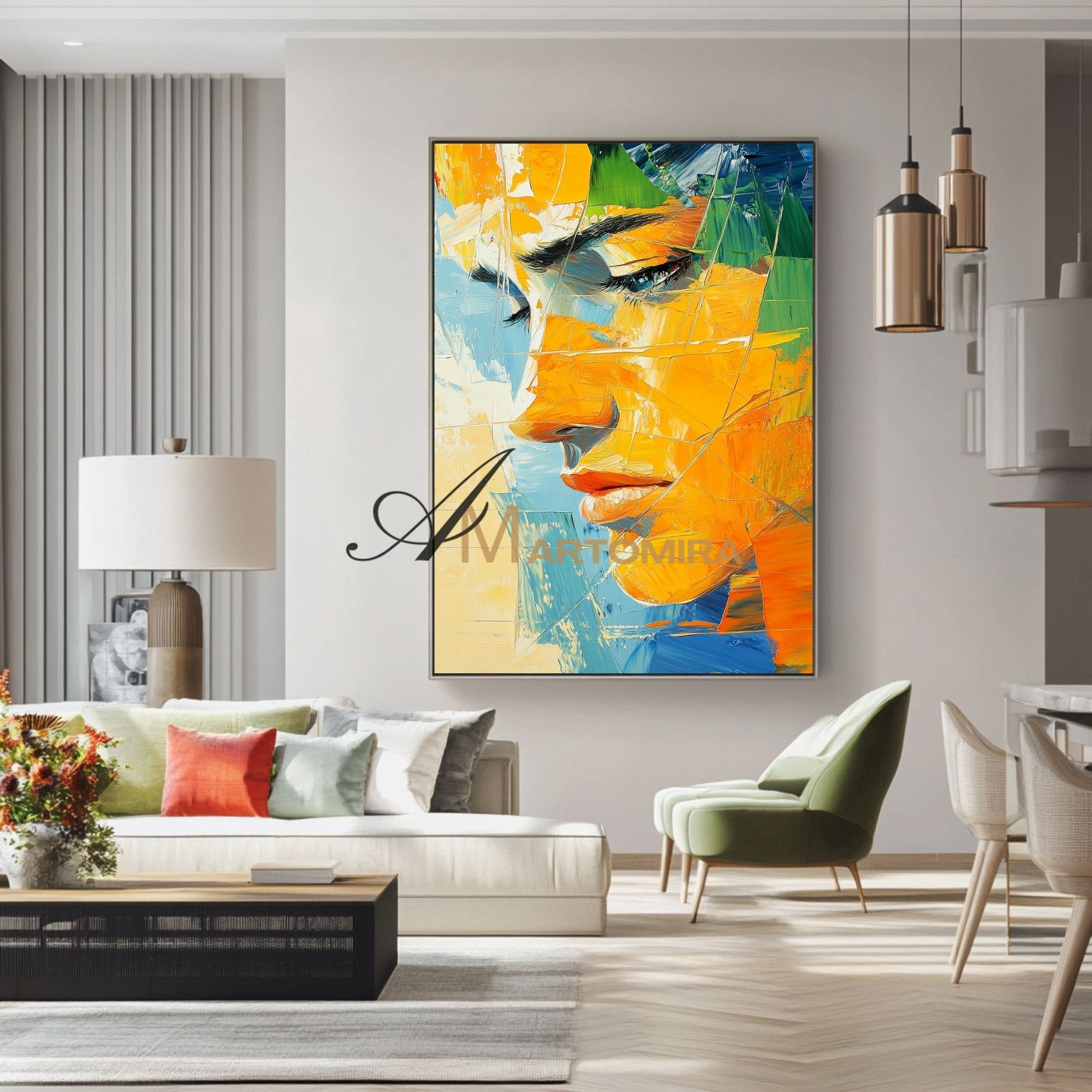 Woman Painting | Colorful Wall Art | Abstract Portrai Painting | Canvas Wall Decor #AP029
