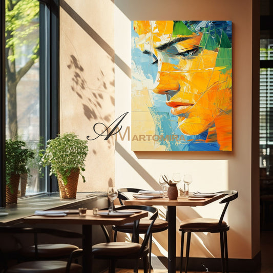 Woman Painting | Colorful Wall Art | Abstract Portrai Painting | Canvas Wall Decor #AP029