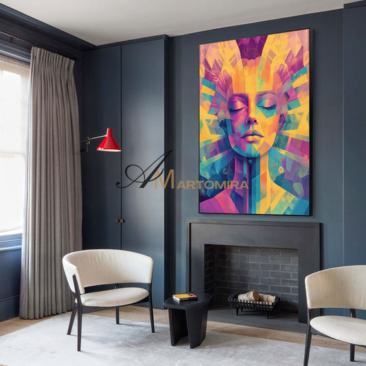Abstract Woman Painting | Colorful Wall Art | Abstract Wall Art | Living Room Painting #AP031