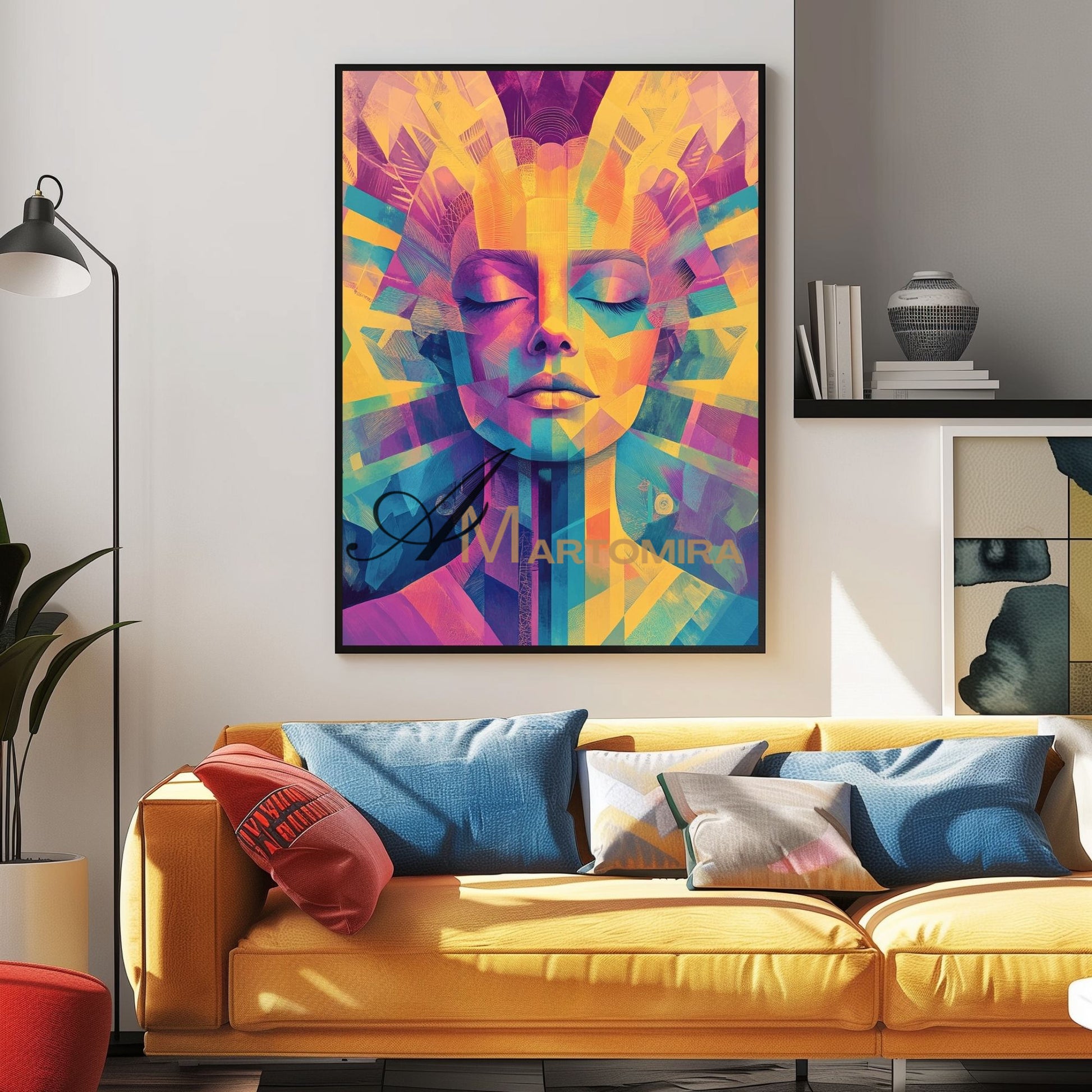 Abstract Woman Painting | Colorful Wall Art | Abstract Wall Art | Living Room Painting #AP031